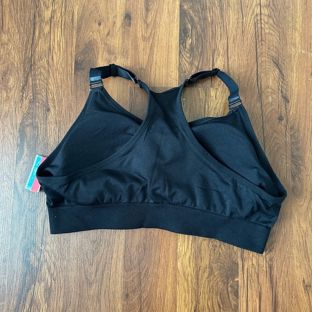 Puma Black Sports Bra with Racerback Design - Picture 4 of 7